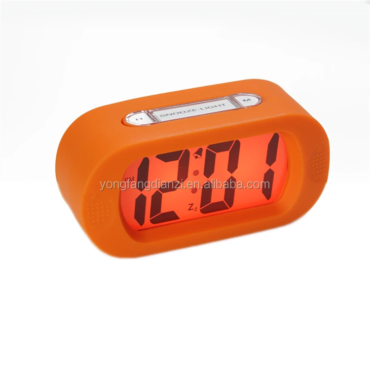 Digital Silent LCD Large Screen Desk Bedside Alarm Clock with Snooze Light Function Batteries Powered