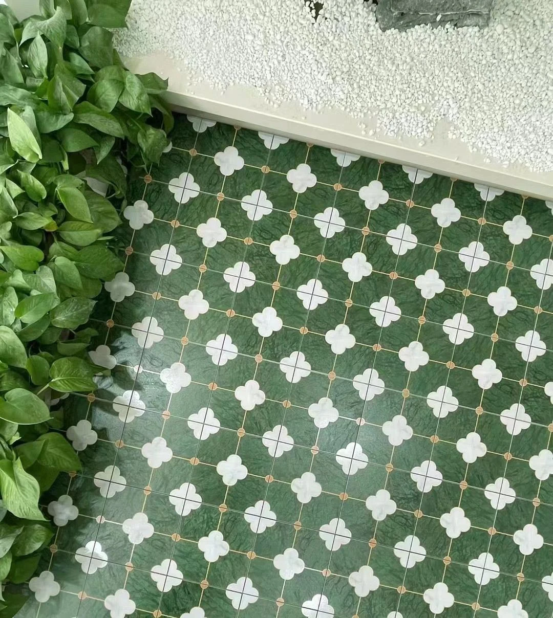 Time retro dark green plum stone mosaic, French Shanghai old house tile wall tile