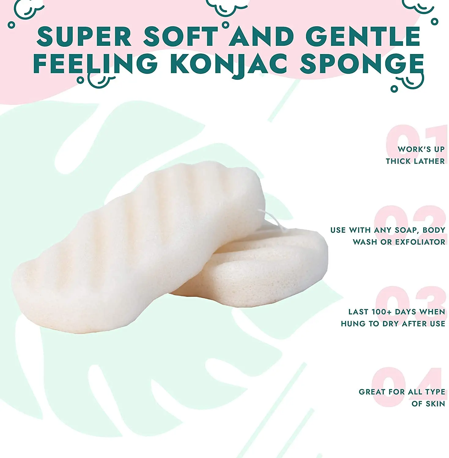 Высококачественный Отшелушивающий скребок konjac из органической целлюлозы для чистки лица гипоаллергенный всех типов кожи