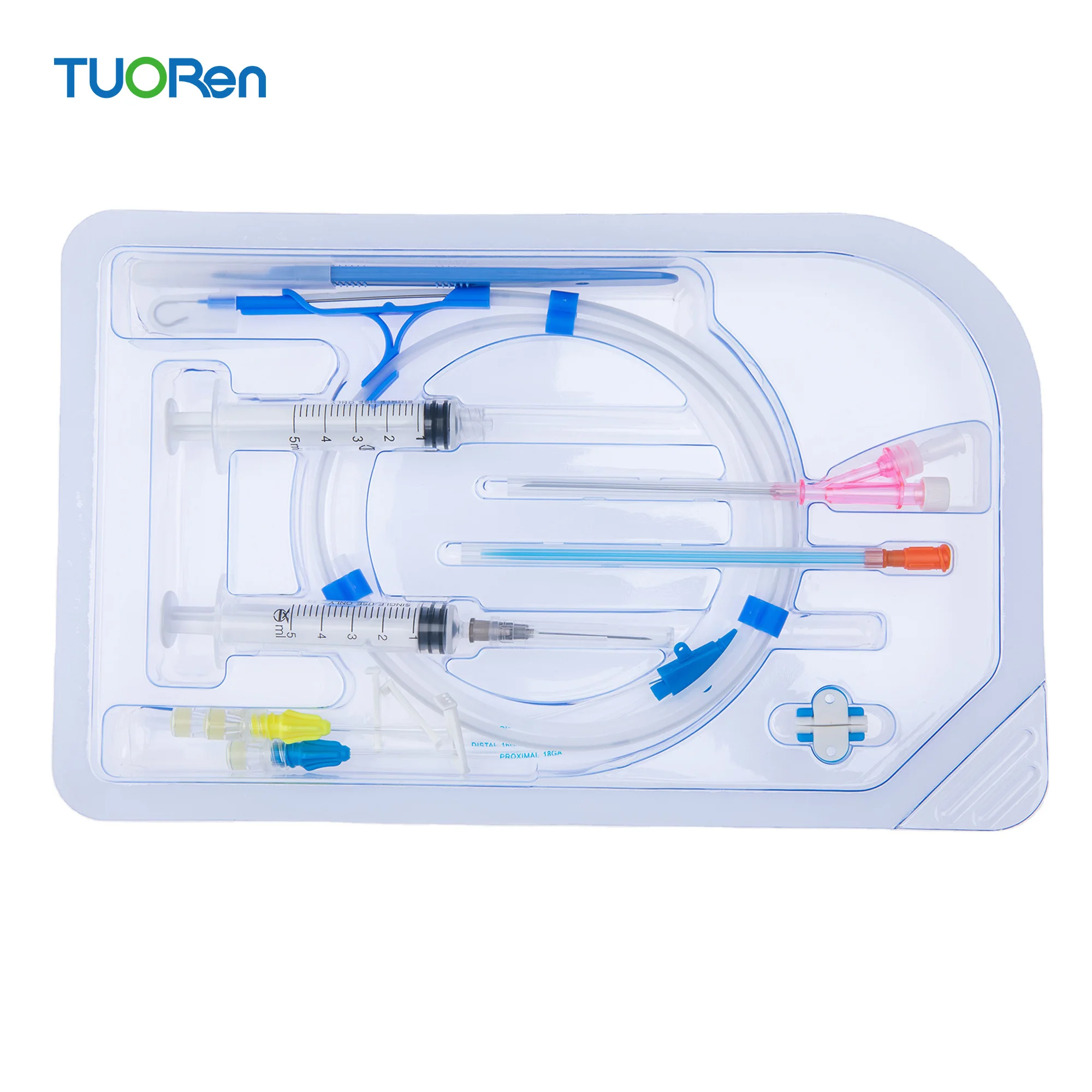 Ce Iso Disposable Central Venous Catheter Set Double Lumen Medical Cvc Catheter Kit