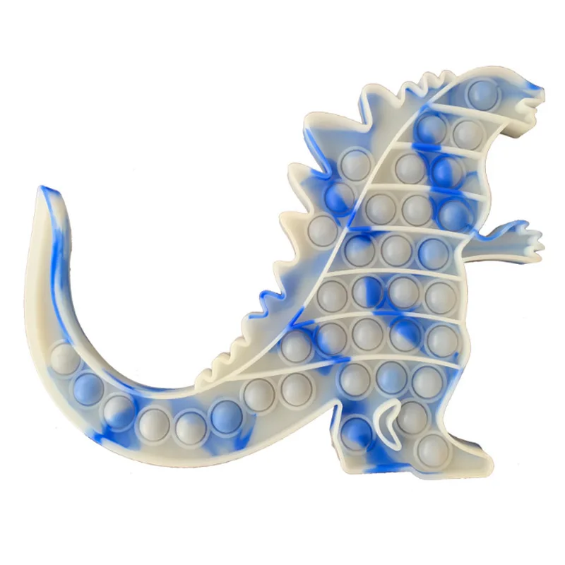 Newest Amazon hot sale silicone push pop bubble stress relief fidget robot godzilla squeeze toys for kids