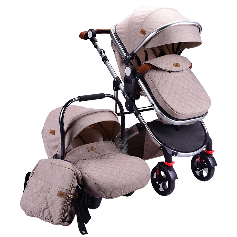 
Stroller can sit and lie on the high view of the newborn two-way sleep basket bed 