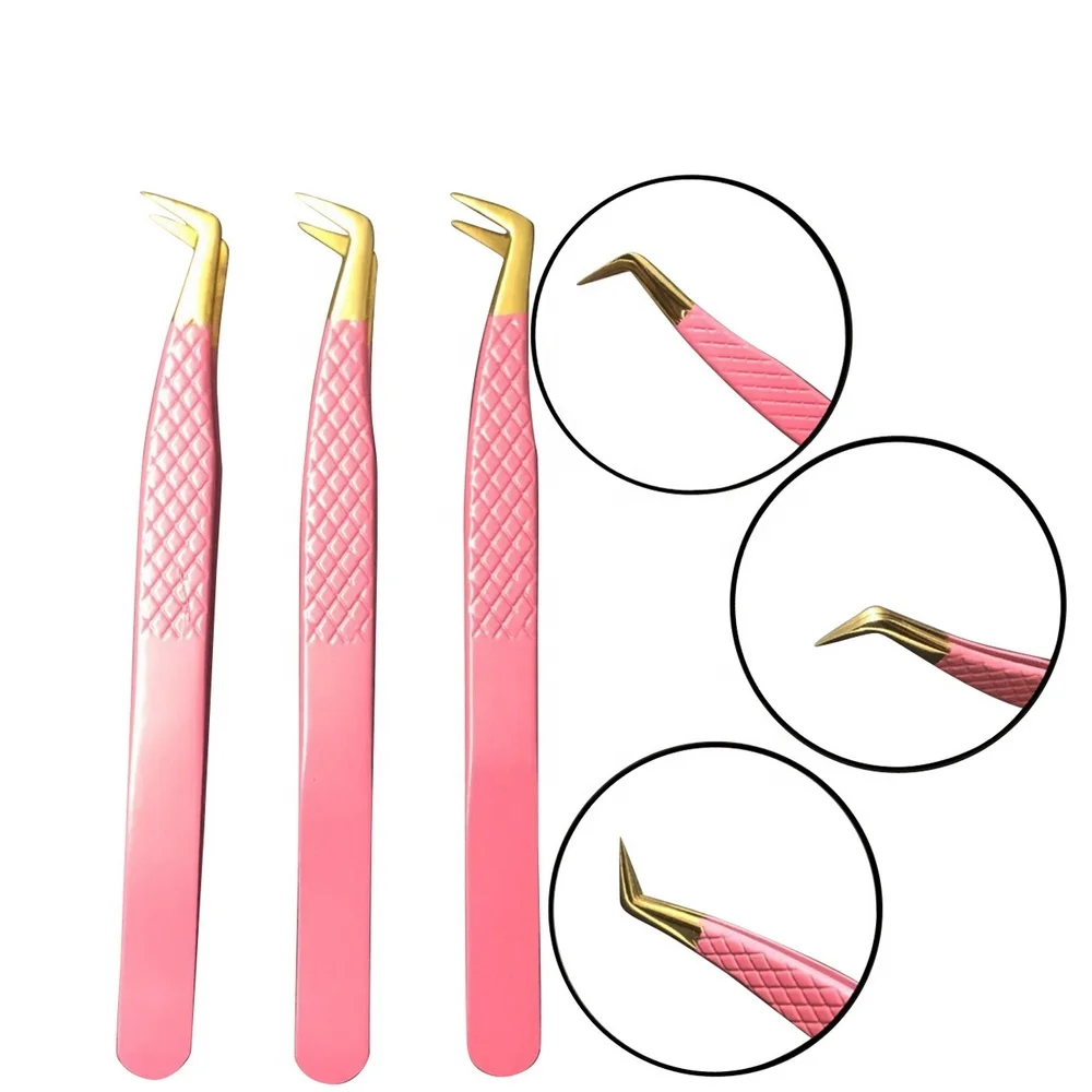 Пинцет для наращивания ресниц, набор для увеличения объема ресниц, алмазный пинцет для фирменной торговой марки Las Vetus, 90 градусов