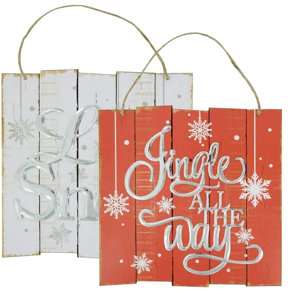 Custom UV Color Printed Wood Pendant Personalized Christmas Decoration for Wall Door Sign Home Decor Personalized Wooden Sign