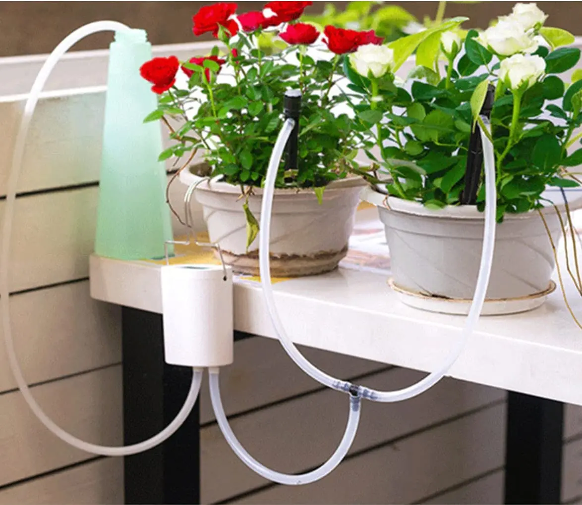 GROW-GREEN Automatic Watering System Electronic Watering Pump Device for Indoor Potted Plants (4 Tubes)
