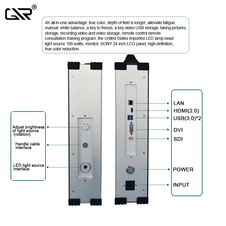 HD390 Integrated Medical 4K Portable Ureteroscopy ENT Endoscope Camera System