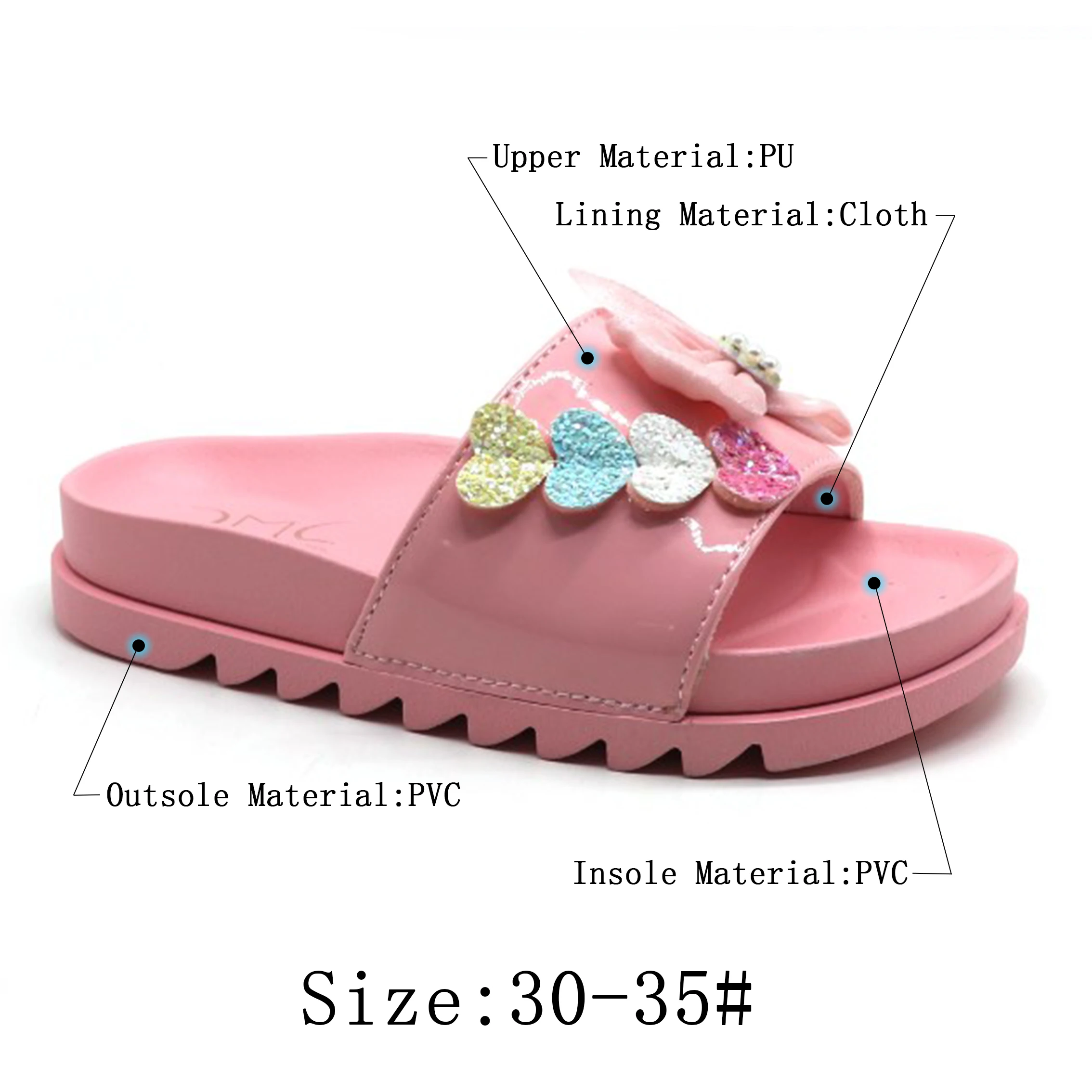 2022 New Trends Girls Shoes Design Slide Pearl Kids Slippers Comfortable Summer Beach Flat Sandals Shoe