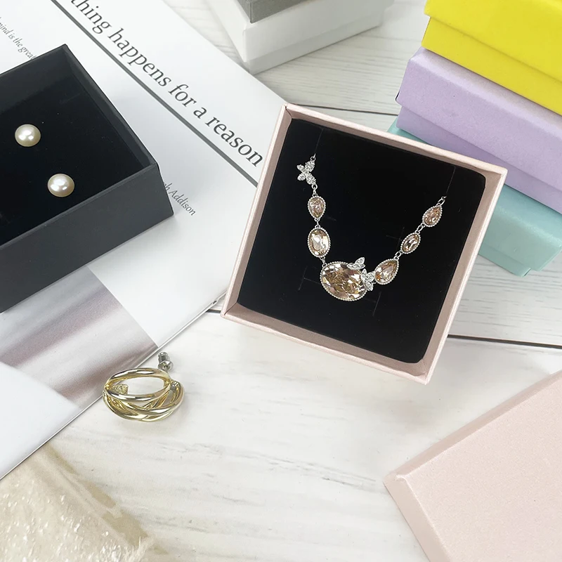 Custom Logo Display Storage Ring Earring Jewelry Packing Box Travel Jewelry Case Cardboard Paper Lids Jewelry Box