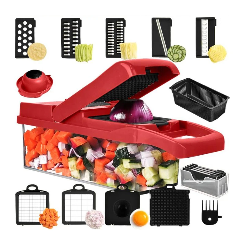YouShun Multifunctional Vegetable Cutter Fruit Slicer Grater Shredders Drain Basket Slicers 15 In 1 Gadgets Kitchen Accessories