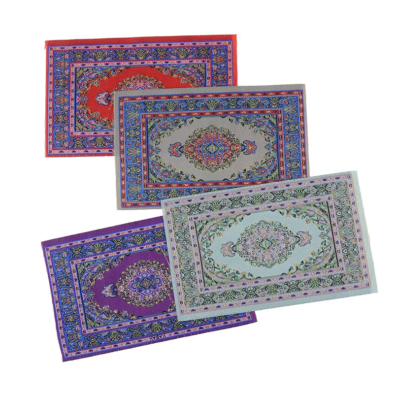 1/12 Dollhouse Miniature Carpet Diy Doll House Furniture Decoration Mat Doll House Rooms Mini Floor Accessories