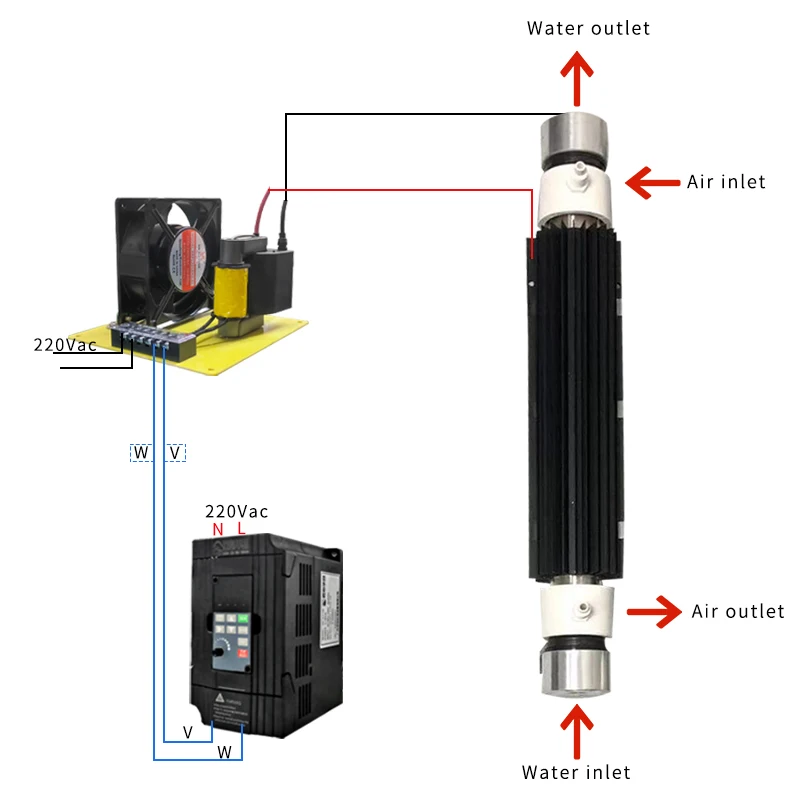 20g Water-cooled ozone generator tube ozone generator accessories quartz tube