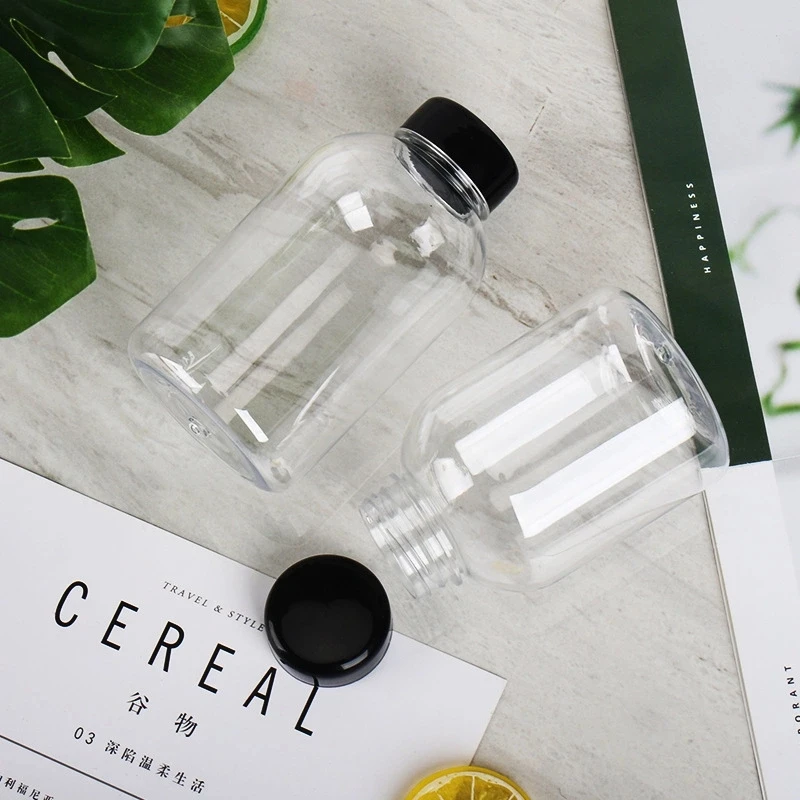 16 32 oz Disposable Clear Food Grade Pet Plastic Beverage Bottle With Tamper Proof Cap ,Milk Tea PET Bottle 1 Liter with Cap