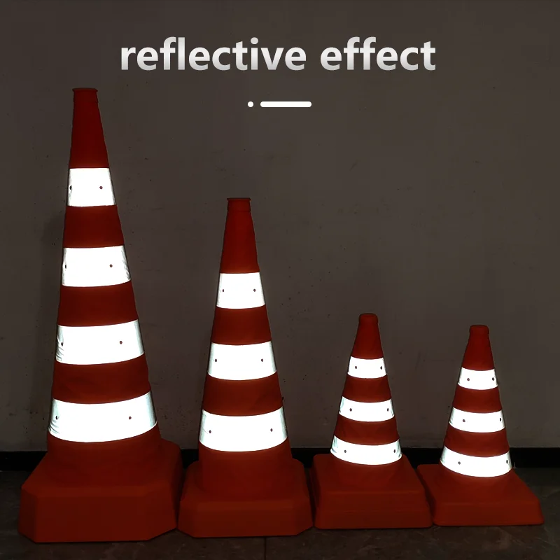 Custom logo 16~36 inch portable roadblock reflective road flexible cone safety collapsible cones for traffic