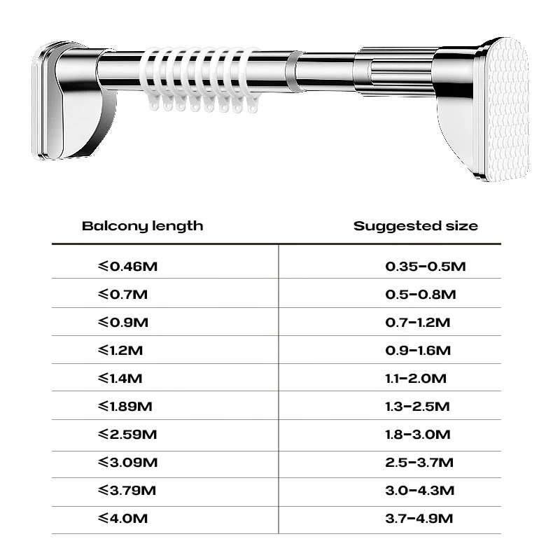 Factory Price Adjustable Decorated Hardware Curtain Rod Short Laundry Poles for Wardrobe