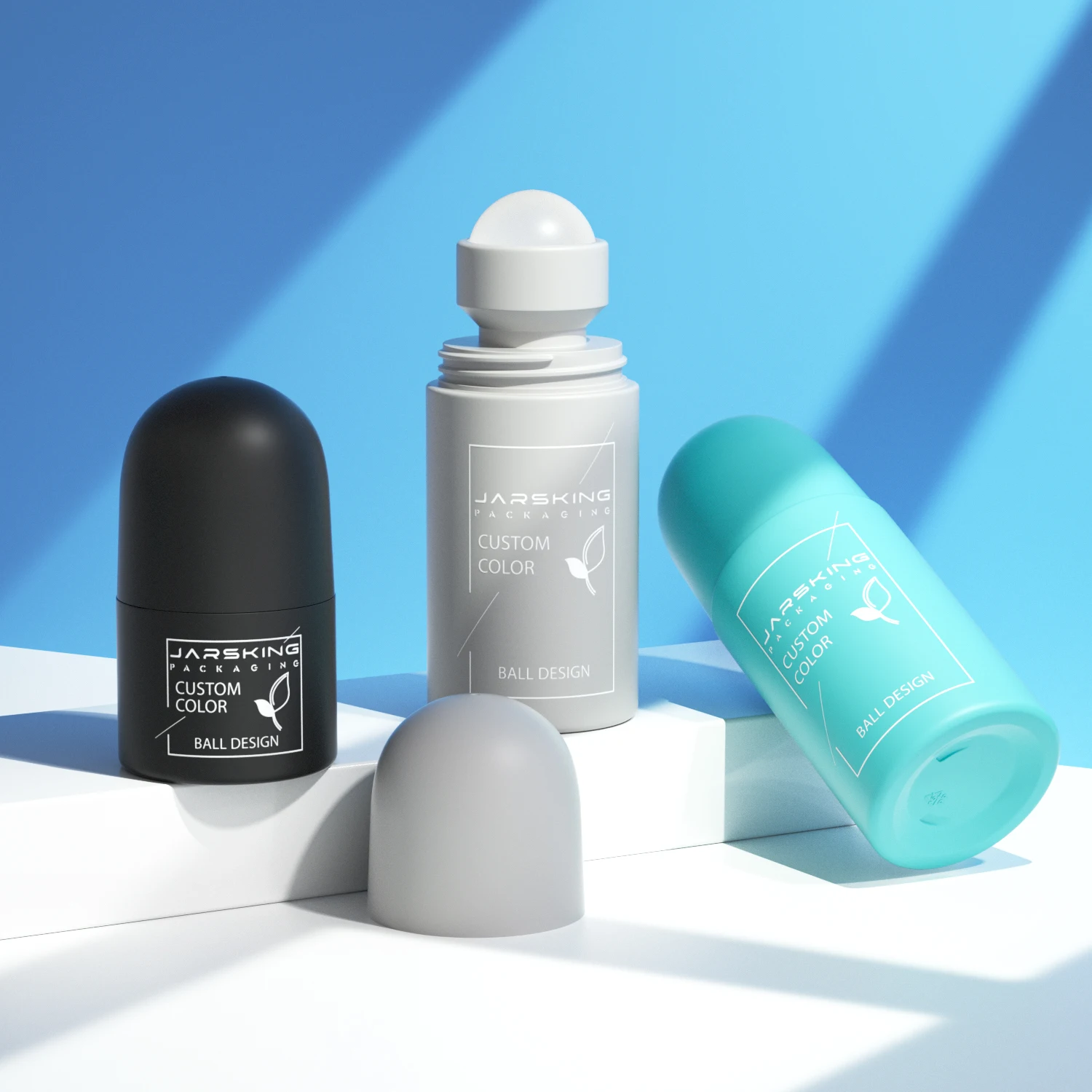 Wholesale 30ml 60ml gel deodorant bottle packaging 1 2 oz empty frosted PP plastic roll on bottle with roller ball