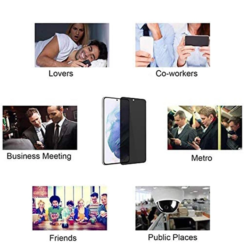 High Quality Anti Peeping Full Glue Privacy Anti Spy Tempered Glass for Samsung S21 S21+ Plus A72 A82 M52 F42 Screen Protector