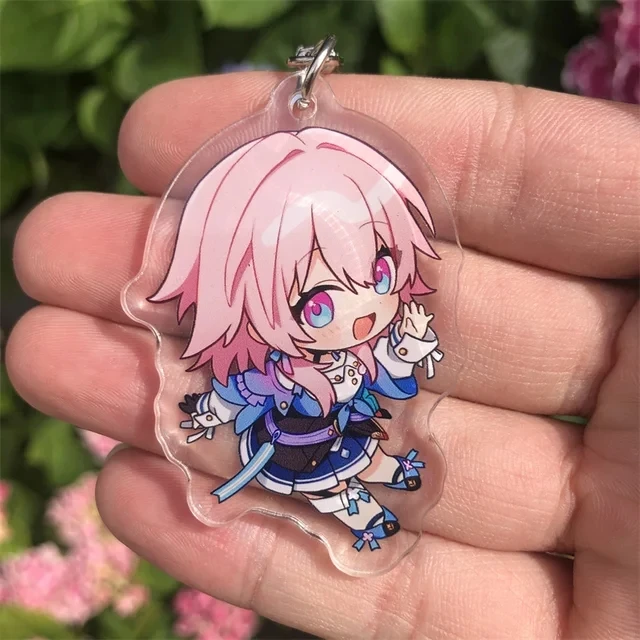 Honkai Star Rail Pom-Pom Jing Yuan Yanqing Himeko Keychain Accessories Anime Game Cosplay Pendant Prop Badge