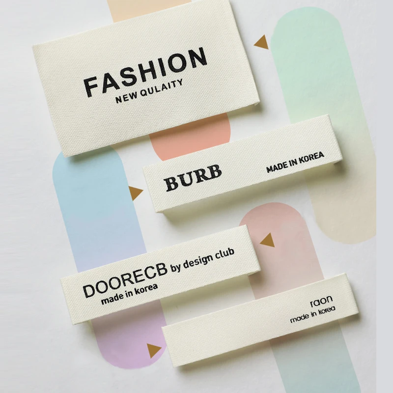 Free design custom main clothing labels clothing brands woven and printed