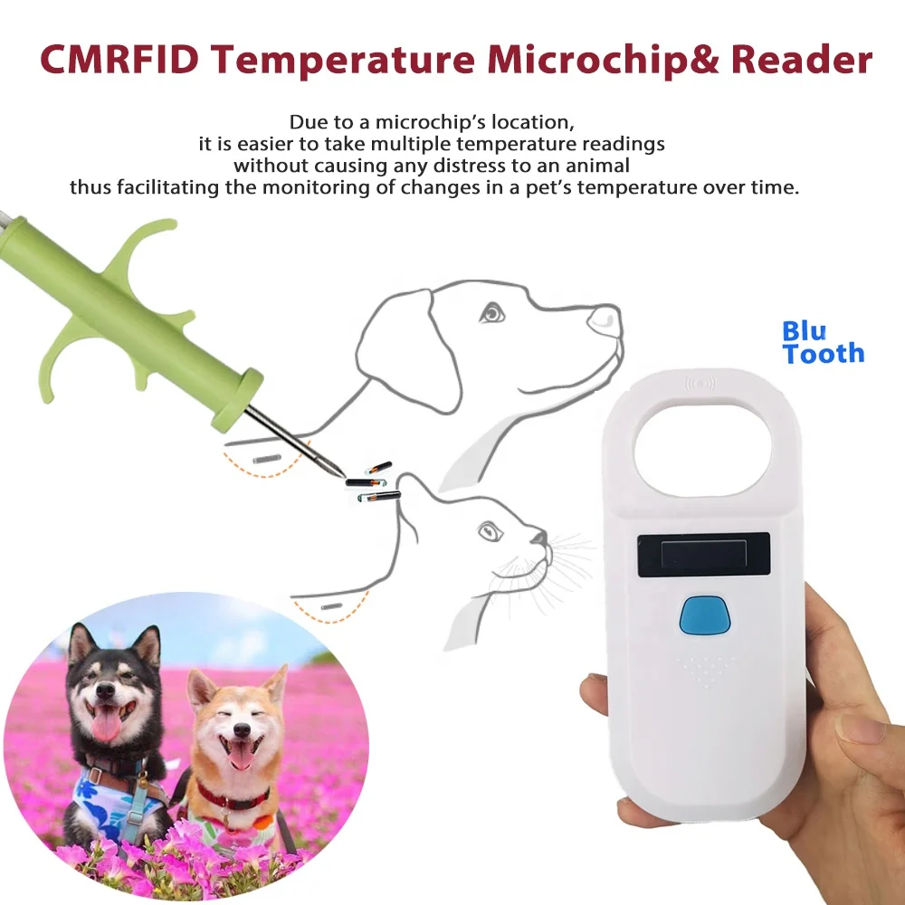 Cmrfid 134 2 кГц rfid для инъекций микрочип имплантат стеклянный транспондер чипы чип животное кошка собака температуры домашних