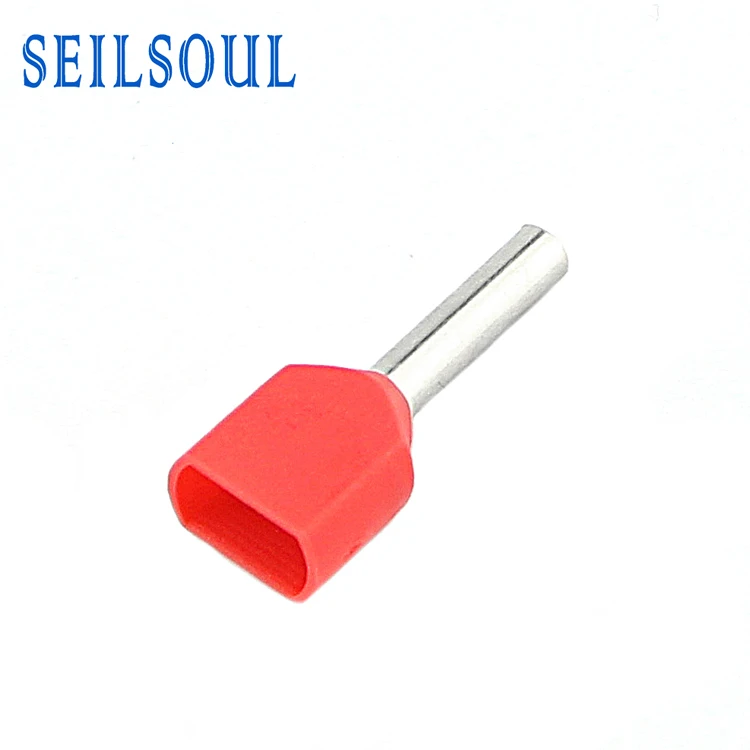 Сделано в Китае ПВХ Te Тип изолированный двойной шнур конец двойной Bootlace Ferrules терминал
