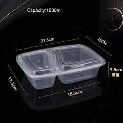 wholesale KFC quality microwave freezer clear plastic 2 compartment disposable food container with plastic lids