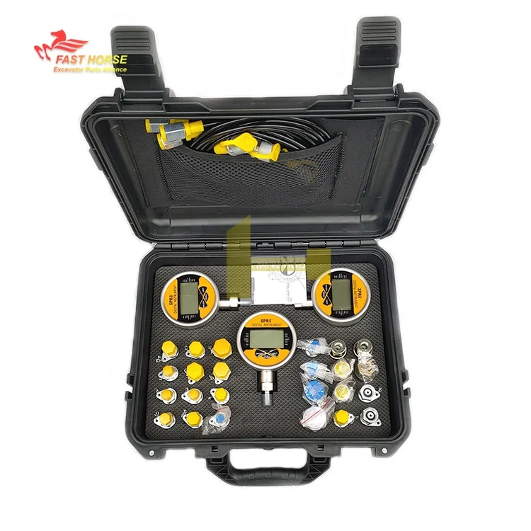 Hangood Excavator Engine Parts Hydraulic Gauge 0-3500 Hydraulic Pressure Test Gauge Set Diagnostic Test Kits
