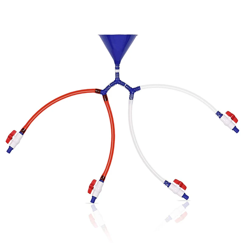 Высококачественная четырехшланговая Воронка для пива с клапаном для питьевых игр