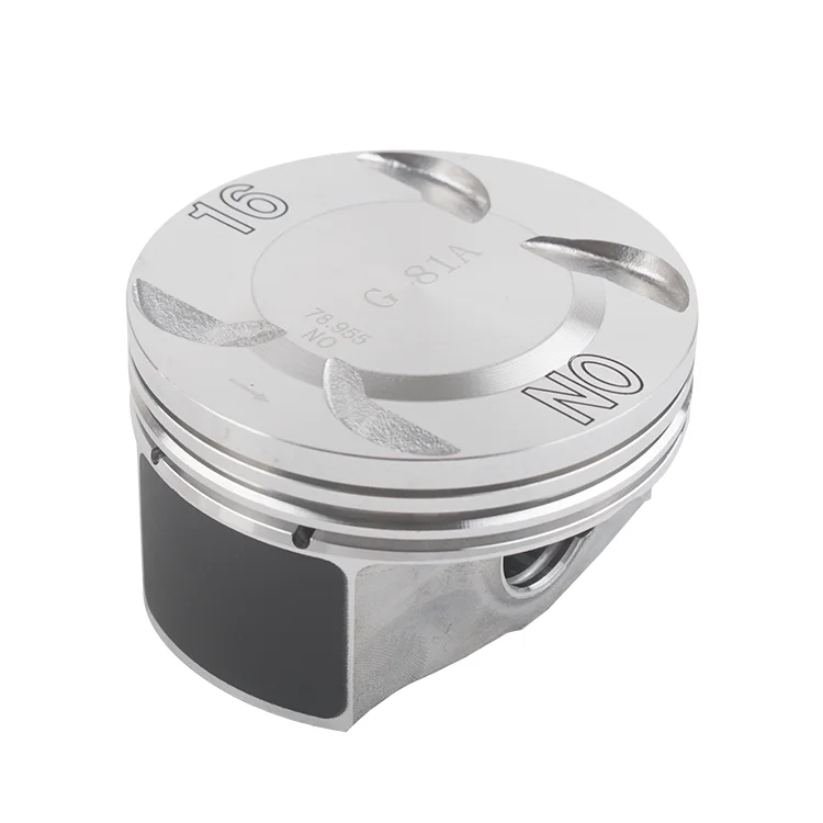 Custom forged practical flexible engine spare parts silver piston with piston rings 55574537 manufacturers