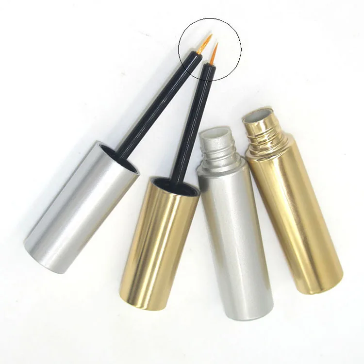 
8ML UV matte silver eyeliner bottle container with brush empty round eyelash glue container 