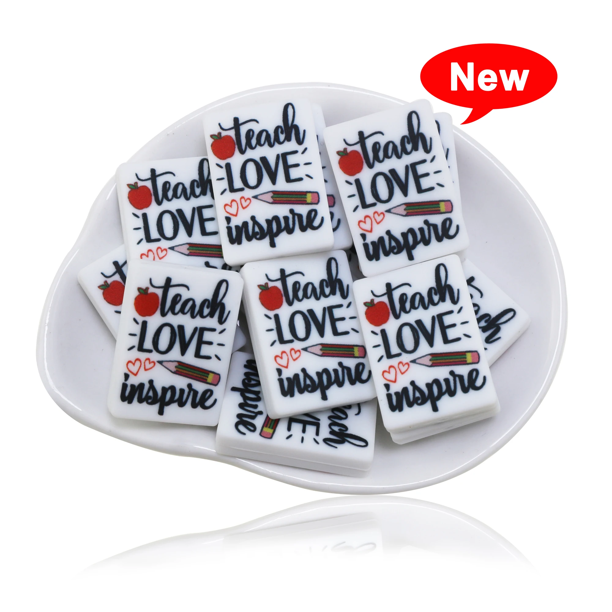 Бусины силиконовые прямоугольные для изготовления ручек