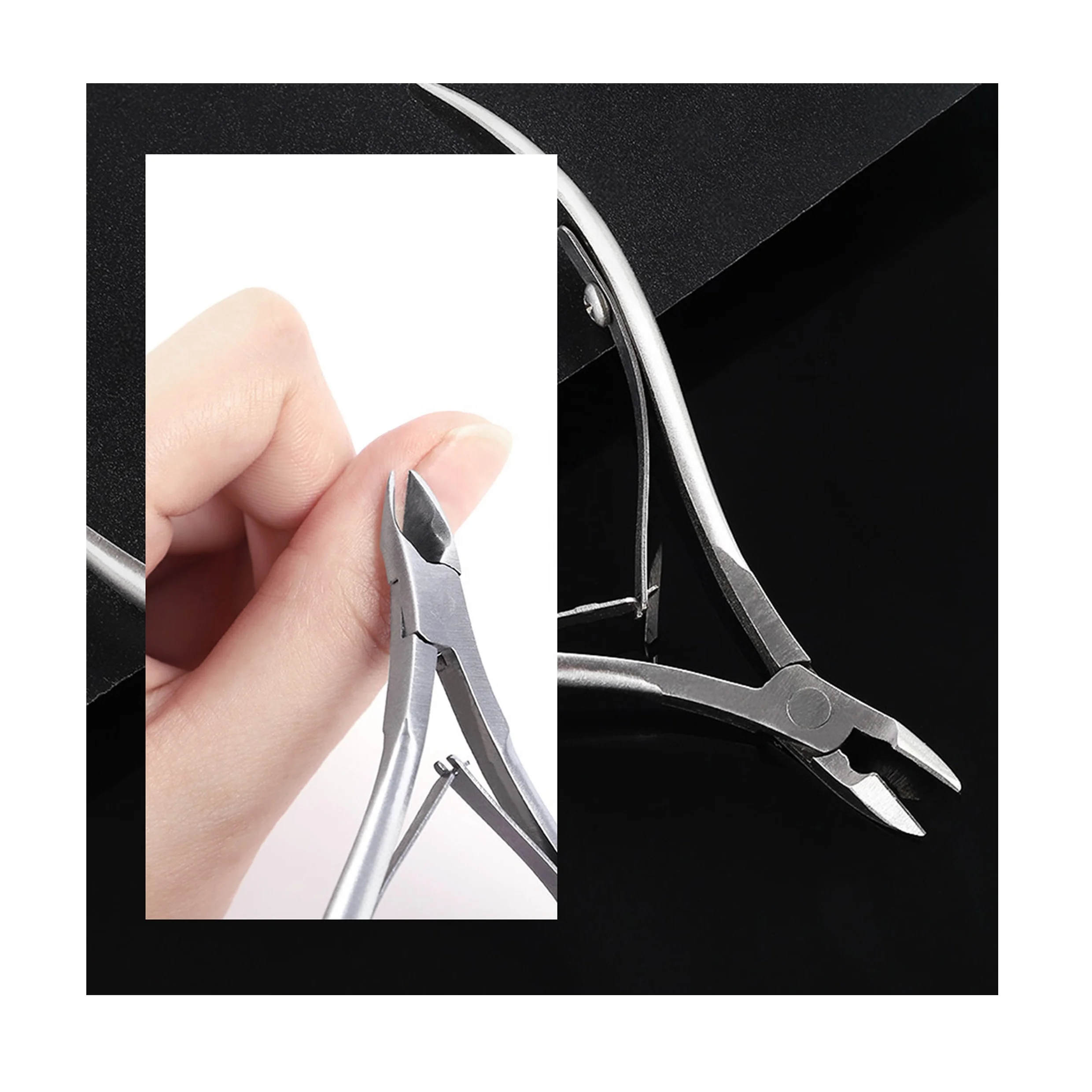 High Quality double-end nail cuticle fork remover manicure pedicure tool stainless steel cuticle cutters clipper scissors dead skin sample