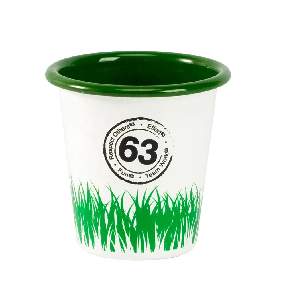 China factory supplier cheap logo printed custom enamel metal camping coffee tea mug cup with custom logo