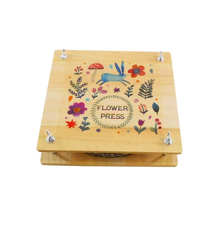 custom Hot Selling cheap Pressing Handcraft DIY Wooden Flower leaf Press with Plate panels toys kit for kids