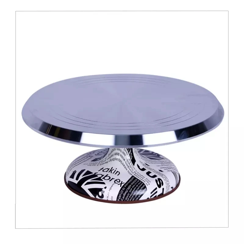 2022 High-end high quality cake baking tools aluminium alloy reusable christmas birthday party props Rotating Round cake stand