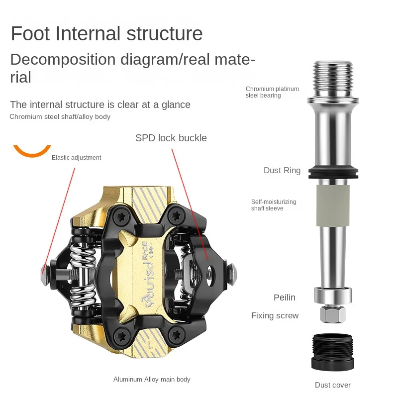 MTB-Self-locking Pedals bike lock Parts Riding Accessories Mountain Aluminum Alloy Bearing Bike Pedal
