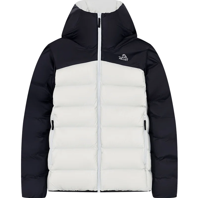 men women puffer down jacket grey goose down padding hooded snow warm winter coat wear