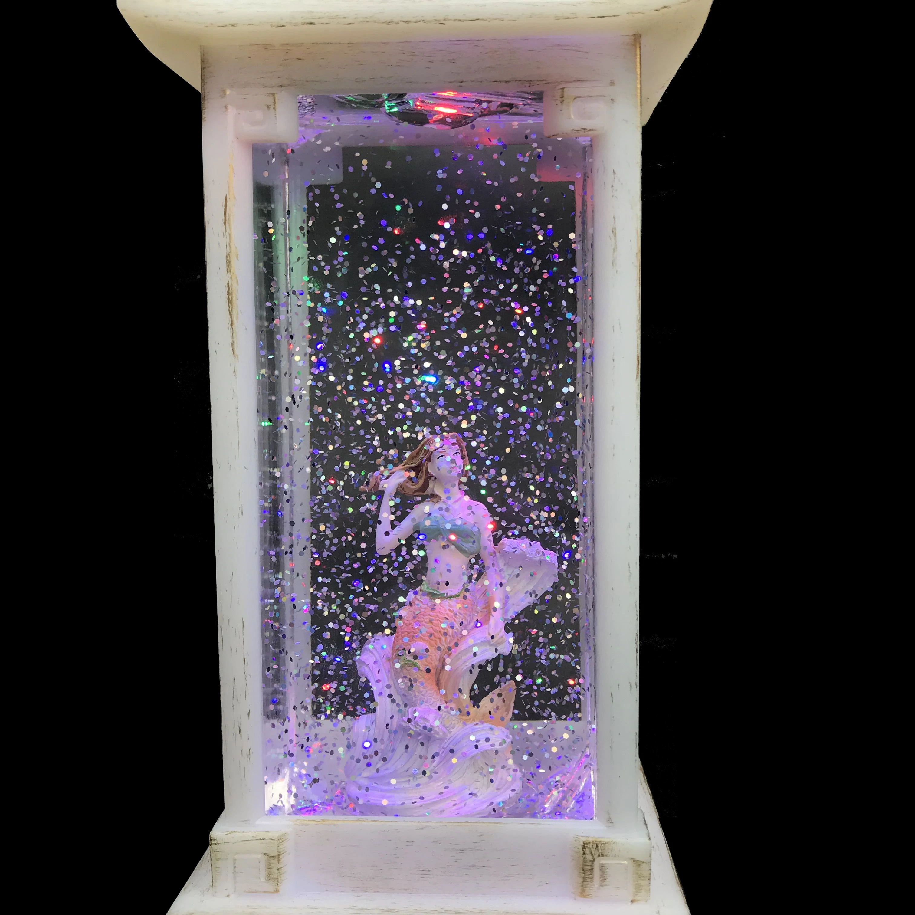 battery operated custom snow globe lighted glitter plastic high quality Ocean series new home decoration