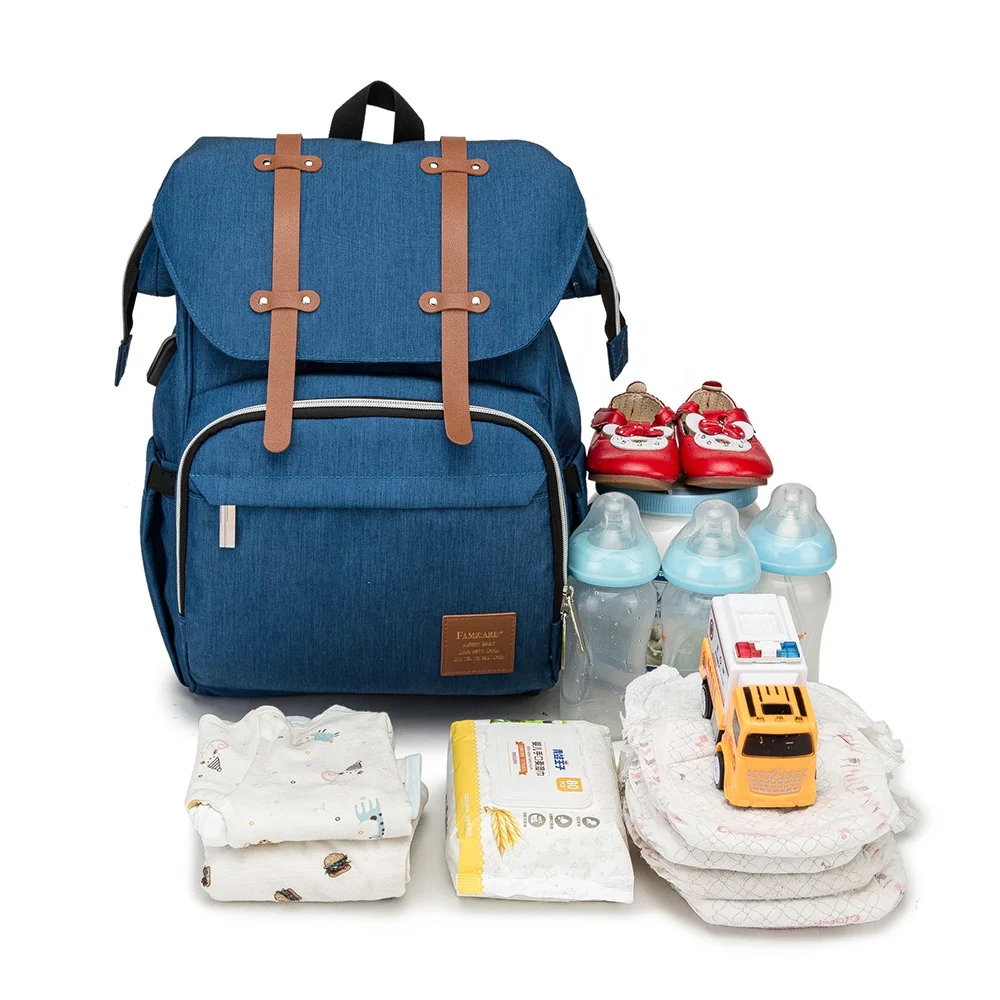 Drop Ship Baby Diaper Bag Backpack Baby Stroller Bags Dads Waterproof Knapsack Maternity Nursing Nappy USB Backpacks Travel Bags