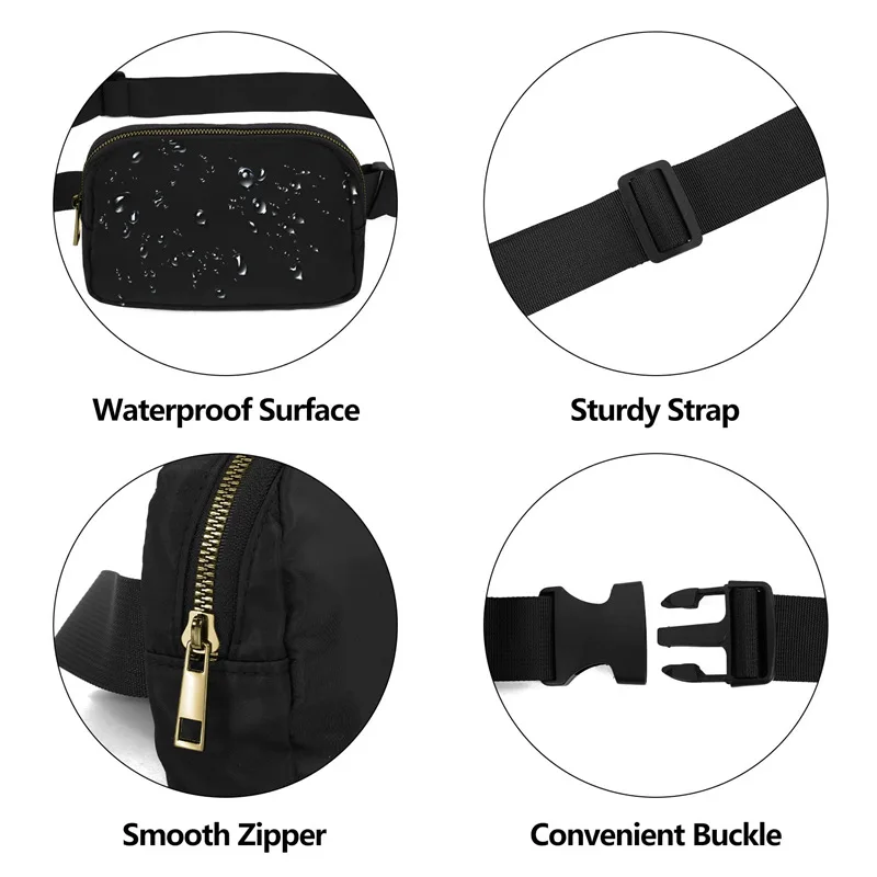Extender Strap chest pouch custom print logo crossbody waist belt bag for women men waterproof luxury sport nylon fanny pack