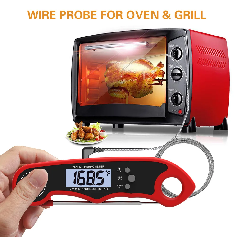 IP7 Kitchen Tool Double Probe Foldable Digital Thermometer BBQ Barbecue Culinary Grill Meat Household Thermometers Cooking Food