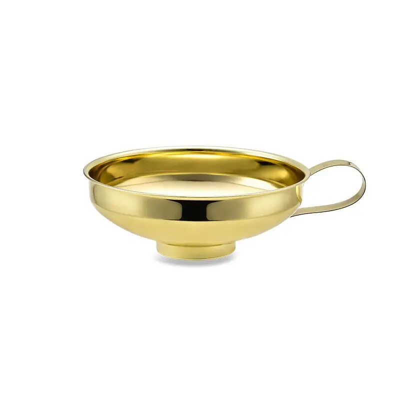 Specialty Tools Kitchen Gadgets Gold Stainless Steel Wide Regular Mouth Canning Funnel For Mason Jar
