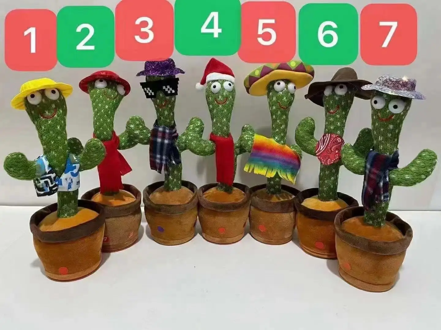 Cute Stuffed Flowerpot Twisting Dance Cactus Doll Talking Singing Music Dancing Plush