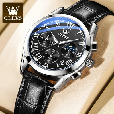 OLES 2871 Men Military Sport Wrist Watch Gold Quartz Steel Waterproof Dual Display Male Clock Watches Relogio Masculino