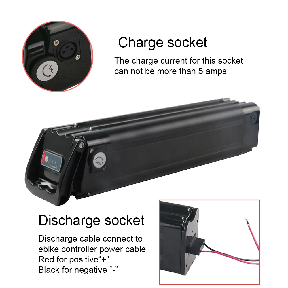 Rechargeable ebike battery 48v 13ah silver fish electric bicycle battery pack for bafang Tongsheng motor