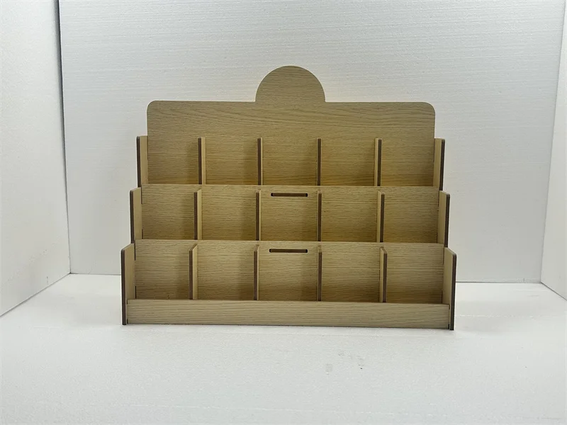 High quality table top display rack cosmetics mall shop   lipstick wooden display stand
