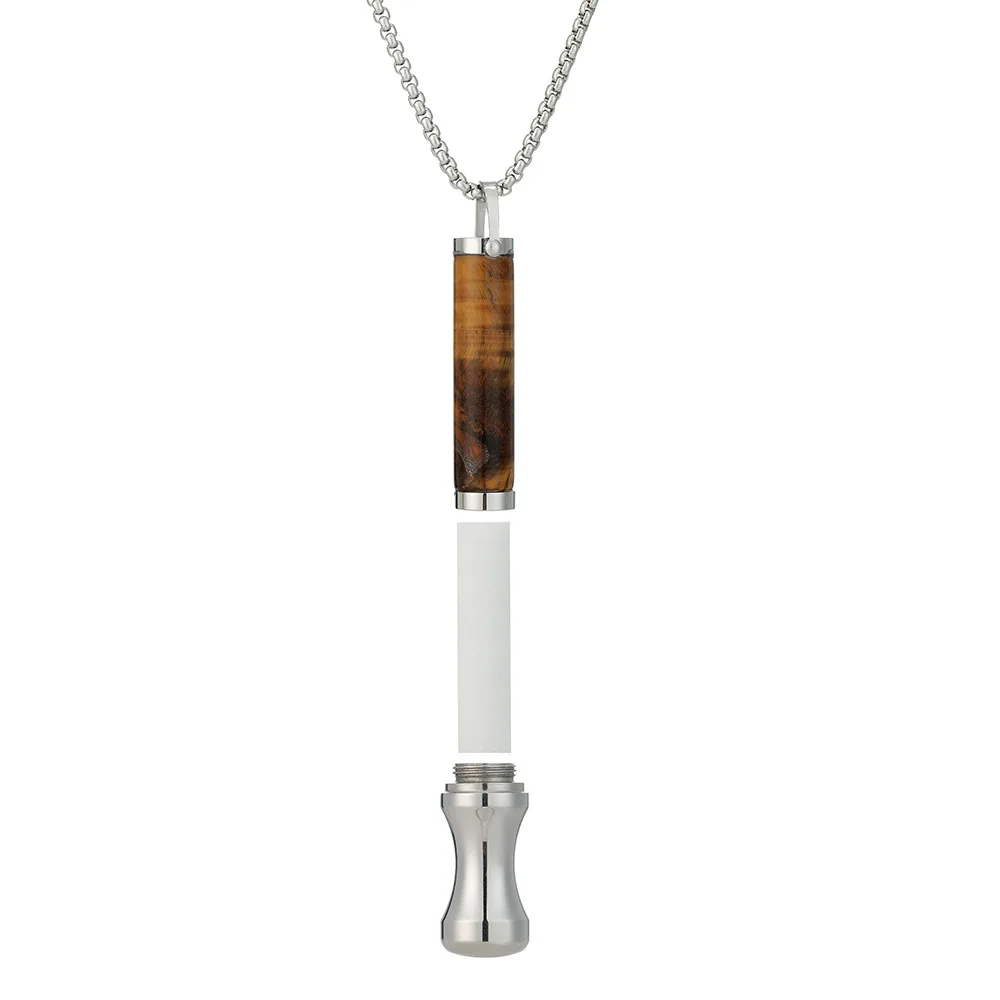 Breathe Easy Herbal Smokes Black Cigarettes Smokeless Essential Oil Inhaler Quit Stop Smoking Anxiety Breathing Necklace for Men