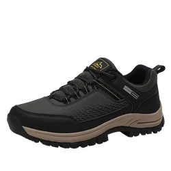 Hot Sale Leather Anti Slip Outdoor Mountain Desert Ankle Climbing Shoes Big Size Hiking Boots Men Hiking Shoes