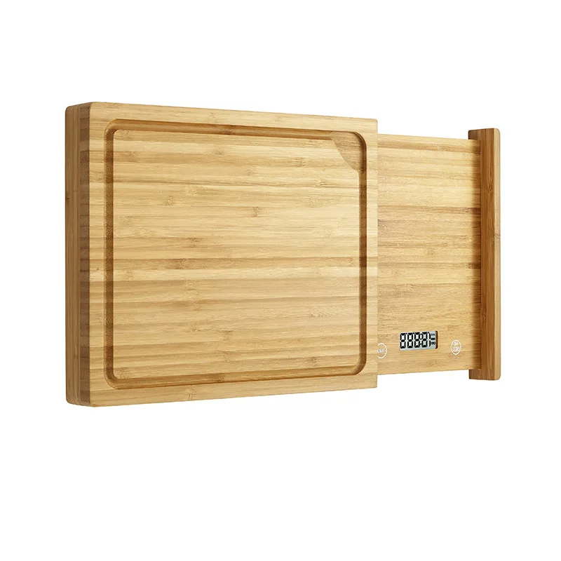 New Design Kitchen Bamboo Chopping Block Cutting Boards With Removable Digital Scale