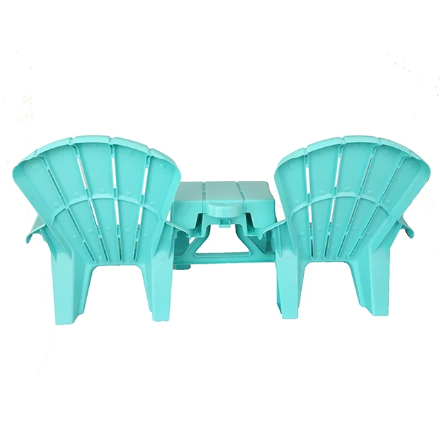 Wholesale Price Cheap Double Kids Chairs And Table Colorful  With Umbrella Hole