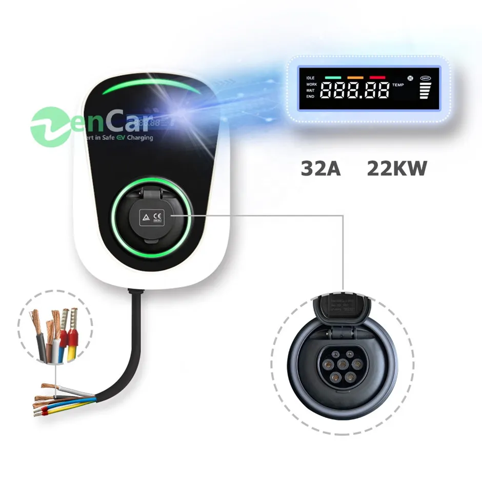 
TUV type 2 32A 22KW Ev зарядное устройство, настенное зарядное устройство 